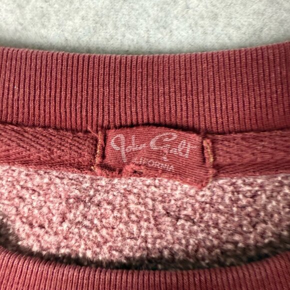 J Galt Burgundy Crewneck Sweatshirt Soft Cotton Blend Pullover Size OS - Picture 3 of 5